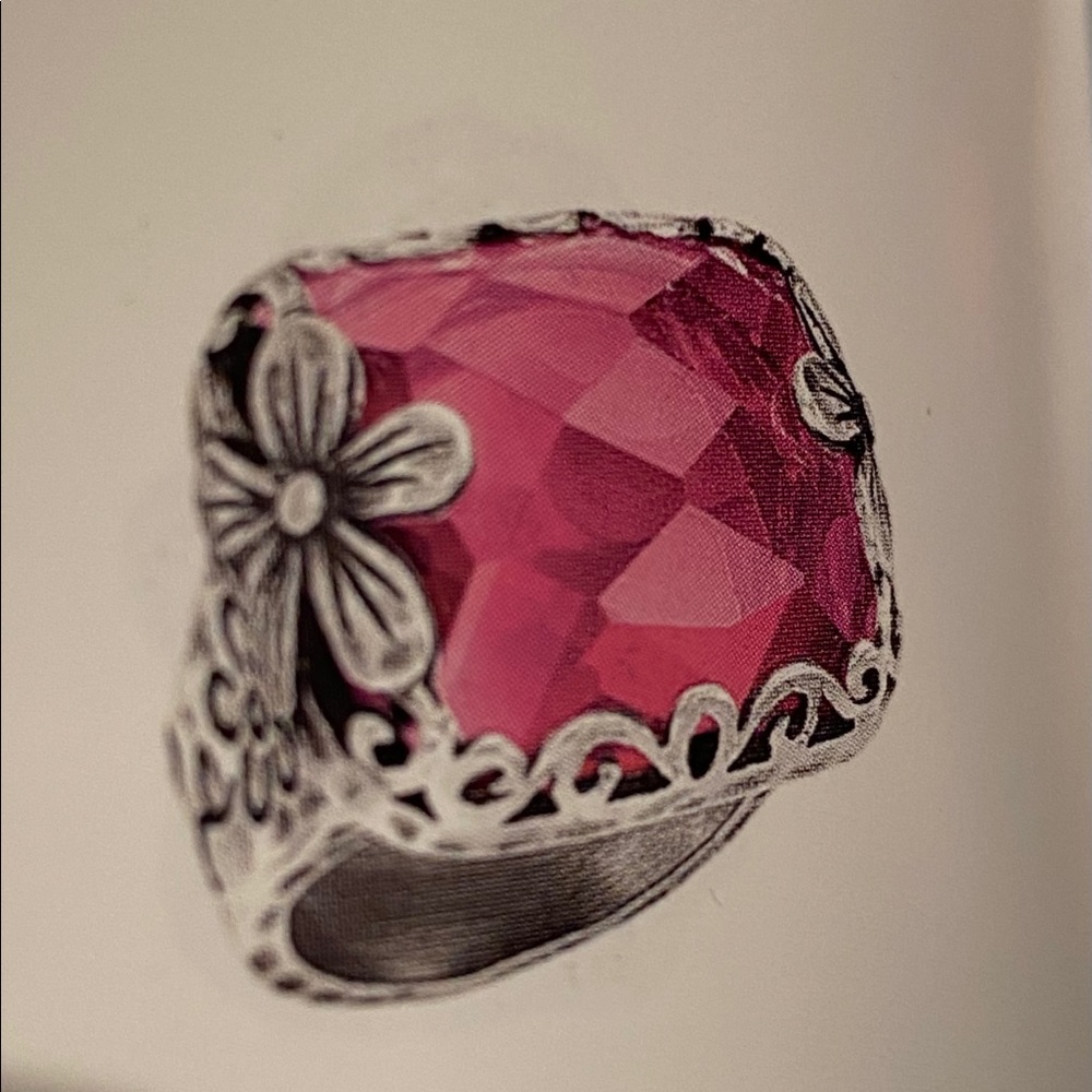 Silpada berry glass & sterling ring